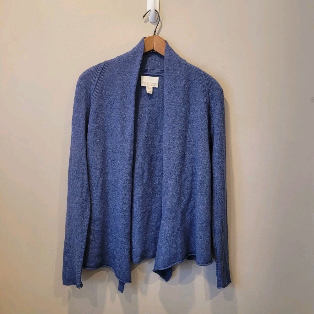 Cynthia Rowley 2 Ply Cashmere Blue Open Sweater Cardigan Small Quiet Luxury